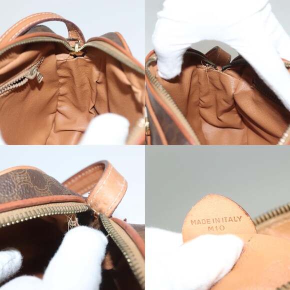 CELINE Macadam Canvas Shoulder Bag Pvc Leather Brown Gold - Picture 12 of 12